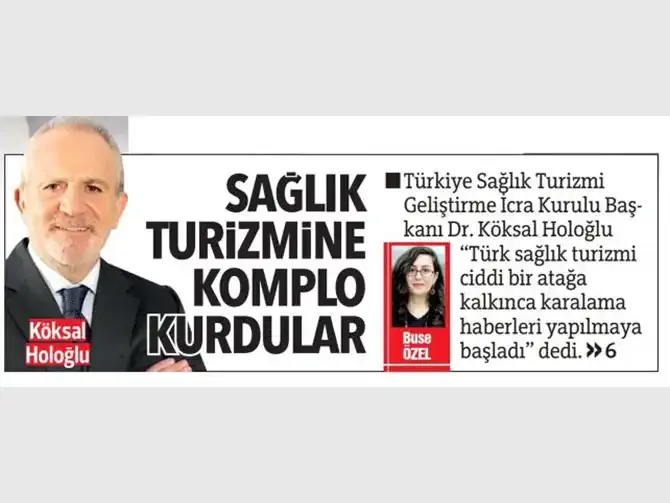 Newspaper clipping with Dr. Köksal Holoğlu