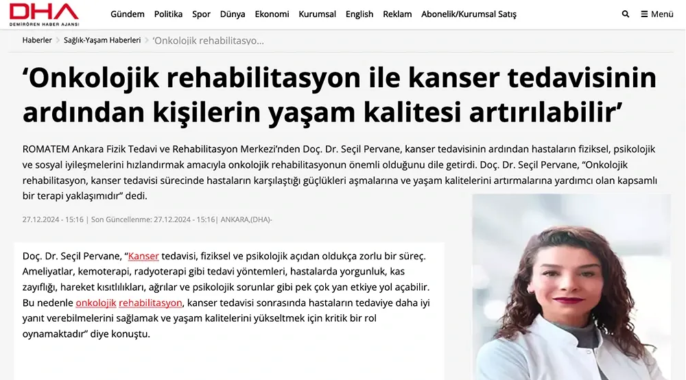 DHA report on oncological rehabilitation